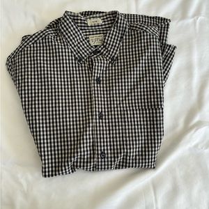 J crew black plaid button down